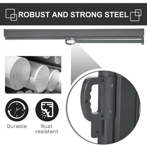 118" x 63" Retractable Side Awning Patio Outdoor Folding Privacy Screen with Resistance to UV Rays & Wind, Grey