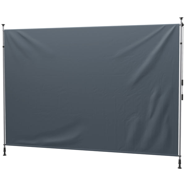 11.5' x 10' Retractable Patio Awning, Manual Outdoor Privacy Screen with UPF30+ & Water-Resistant Fabric for Patio, Balcony, Terrace, Pool, Dark Grey