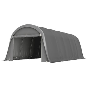 12' x 23.6' Heavy Duty Carport, Portable Garage Car Canopy Tent with UPF50+ Sun Protection, Galvanized Frame, Large Roll-Up Door for Cars, Trucks, Boats, Motorcycle, Bike, Dark Gray