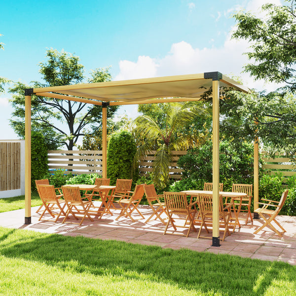 DIY Pergola Kit, Pergola Brackets with 3-Way Corner Brackets and Post Base for 4" x 4" (Actual 3.6" x 3.6") Lumber, 8 PCS Includes Screws