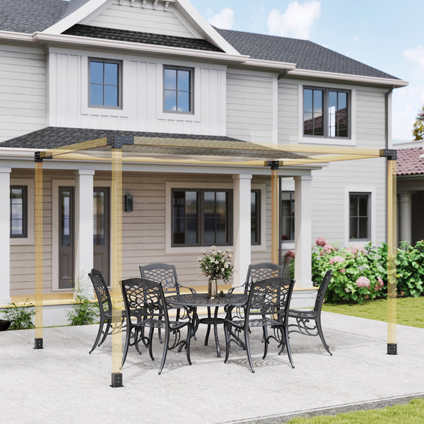 Pergola Kit, DIY Pergola Brackets with 3-Way Pergola Corner Brackets and Post Base for 4" x 4" (Actual 3.6" x 3.6") Lumber, 8 PCS Includes Screws