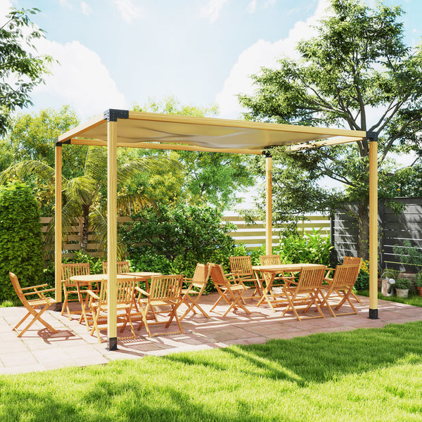 DIY Pergola Kit, Pergola Brackets with 3-Way Corner Brackets and Post Base for 4" x 4" (Actual 3.6" x 3.6") Lumber, 8 PCS Includes Screws