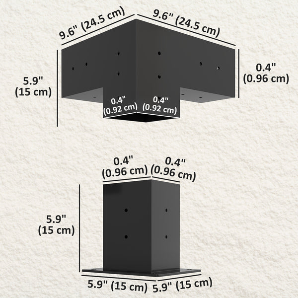 DIY Pergola Kit, Pergola Brackets with 3-Way Corner Brackets and Post Base for 4" x 4" (Actual 3.6" x 3.6") Lumber, 8 PCS Includes Screws