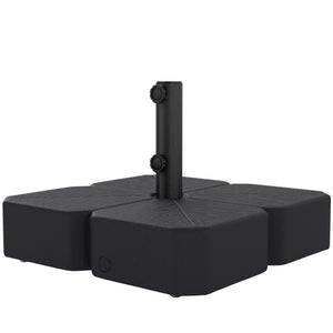 Patio Umbrella Base with Wheels, Square Heavy Duty Umbrella Stand Holder, 70 lbs Water or 88 lbs Sand Filled,  for 1.5"/1.9" Poles for Lawn, Outdoor, Black