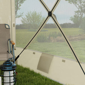 7' x 8' Pop Up Canopy Tent, UV-Resistant Camping Tent Event Shelter with Curtains, Nettings and Carrying Bag, for Garden, Patio, Hiking, Backpacking and Travelling, White