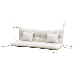 Outdoor Seat Cushions Back Cushion with 2 Pillows, Water Repellent Seat Pads for 3-Seater Chair, Swing, Sofa, CUSHIONS ONLY, NO SWING, White