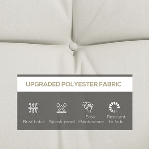 Outdoor Seat Cushions Back Cushion with 2 Pillows, Water Repellent Seat Pads for 3-Seater Chair, Swing, Sofa, CUSHIONS ONLY, NO SWING, White