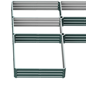 Outsunny 8 x 8' Raised Garden Bed Set, Large Steel Flower Planters for Outdoor Plants, Easy Assembly for Vegetables, Herbs, Green