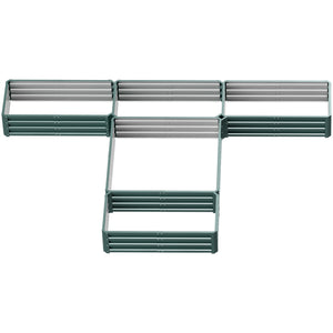 8 x 8ft DIY Raised Garden Bed, Set of 5 Large Steel Box Planters for Outdoor Plants, Vegetables, Flowers, Herbs, Easy Assembly, Green