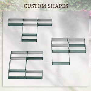 8 x 8ft DIY Raised Garden Bed, Set of 5 Large Steel Box Planters for Outdoor Plants, Vegetables, Flowers, Herbs, Easy Assembly, Green