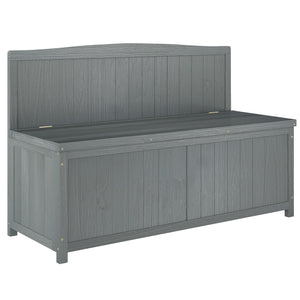Garden Arch Wood Bench Outdoor Storage Box Garden Furniture Chair 115L x 45W x 75Hcm, Grey
