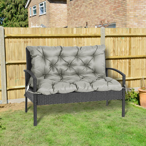 Porch Swing Cushion Garden Bench Cushion with Backrest, Non-Slip 2-Seater Thick Pad, Swing Chair Mat Replacement for Indoor and Outdoor, 39.4" x 38.6", Light Grey