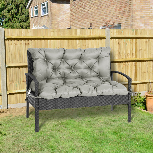 Porch Swing Cushion Garden Bench Cushion with Backrest, Non-Slip 2-Seater Thick Pad, Swing Chair Mat Replacement for Indoor and Outdoor, 39.4" x 38.6", Light Grey
