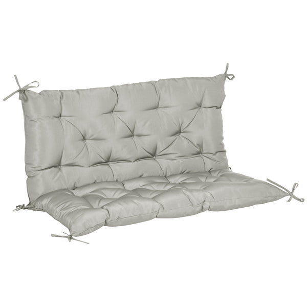 Porch Swing Cushion Garden Bench Cushion with Backrest, Non-Slip 2-Seater Thick Pad, Swing Chair Mat Replacement for Indoor and Outdoor, 39.4" x 38.6", Light Grey