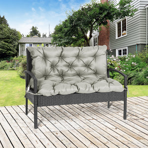 Porch Swing Cushion Garden Bench Cushion with Backrest, Non-Slip 2-Seater Thick Pad, Swing Chair Mat Replacement for Indoor and Outdoor, 39.4" x 38.6", Light Grey