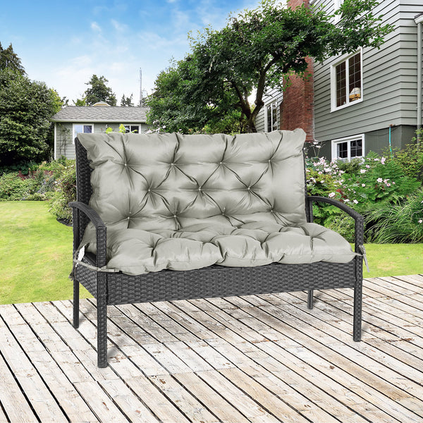 Porch Swing Cushion Garden Bench Cushion with Backrest, Non-Slip 2-Seater Thick Pad, Swing Chair Mat Replacement for Indoor and Outdoor, 39.4" x 38.6", Light Grey