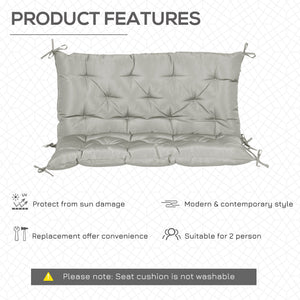 Porch Swing Cushion Garden Bench Cushion with Backrest, Non-Slip 2-Seater Thick Pad, Swing Chair Mat Replacement for Indoor and Outdoor, 39.4" x 38.6", Light Grey