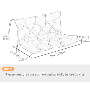 Porch Swing Cushion Garden Bench Cushion with Backrest, Non-Slip 2-Seater Thick Pad, Swing Chair Mat Replacement for Indoor and Outdoor, 39.4" x 38.6", Light Grey