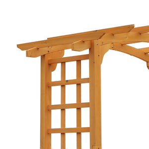 90in Wood Garden Arbor Arch with Trellis Wall for Climbing & Hanging Plants, Decor for Party, Weddings, Birthdays & Backyards