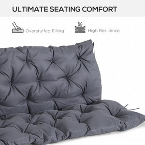 Porch Swing Cushion Garden Bench Cushion with Backrest, Non-Slip 3-Seater Thick Pad, Swing Chair Mat Replacement for Indoor and Outdoor, 59.1" x 38.6", Dark Grey