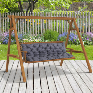 Porch Swing Cushion Garden Bench Cushion with Backrest, Non-Slip 3-Seater Thick Pad, Swing Chair Mat Replacement for Indoor and Outdoor, 59.1" x 38.6", Dark Grey