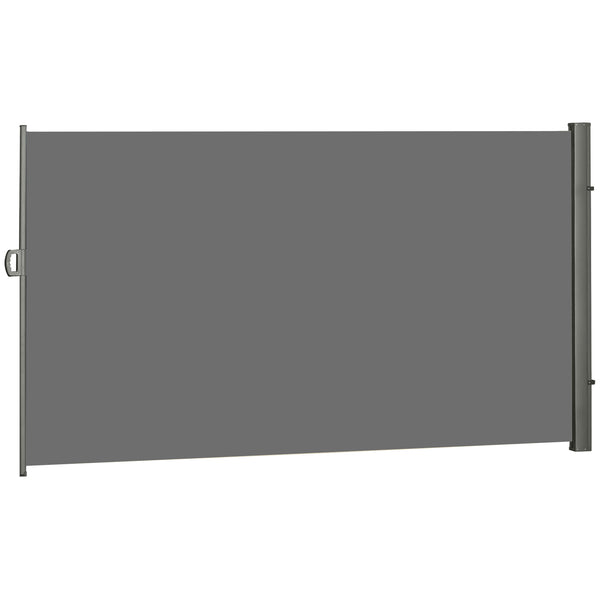 118" x 79" Retractable Side Awning Patio Outdoor Folding Privacy Screen with Resistance to UV Rays & Wind, Light Grey
