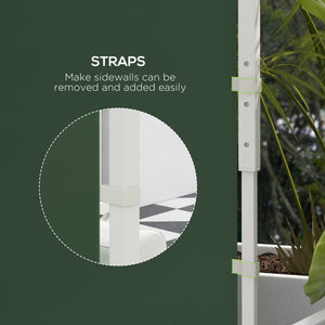 Gazebo Side Panels with Windows and Doors, for 3x3(m) or 3x6m Pop Up Gazebo, 2 Pack Sides Replacement, Green