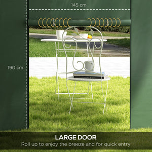 Gazebo Side Panels with Windows and Doors, for 3x3(m) or 3x6m Pop Up Gazebo, 2 Pack Sides Replacement, Green