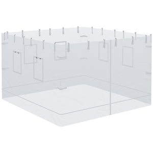 Pop up Canopy Walls, Universal Replacement Netting, Set of 4 Mesh Screen Sidewalls, Patio Netting with 6 Service Windows and 1 Door for 10' x 10' Canopy Tent, White