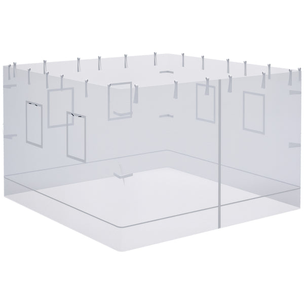 Pop up Canopy Walls, Universal Replacement Netting, Set of 4 Mesh Screen Sidewalls, Patio Netting with 6 Service Windows and 1 Door for 10' x 10' Canopy Tent, White