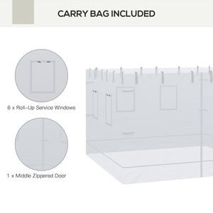 Pop up Canopy Walls, Universal Replacement Netting, Set of 4 Mesh Screen Sidewalls, Patio Netting with 6 Service Windows and 1 Door for 10' x 10' Canopy Tent, White