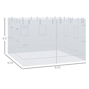 Pop up Canopy Walls, Universal Replacement Netting, Set of 4 Mesh Screen Sidewalls, Patio Netting with 6 Service Windows and 1 Door for 10' x 10' Canopy Tent, White