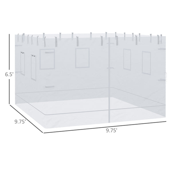 Pop up Canopy Walls, Universal Replacement Netting, Set of 4 Mesh Screen Sidewalls, Patio Netting with 6 Service Windows and 1 Door for 10' x 10' Canopy Tent, White