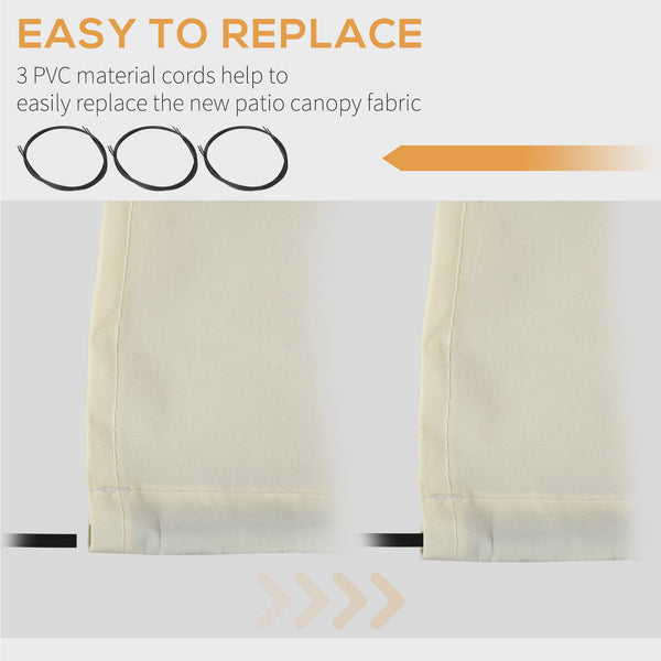 11' x 8' Retractable Awning Fabric Replacement Outdoor Sunshade Canopy Awning Cover, UV Protection, Cream White