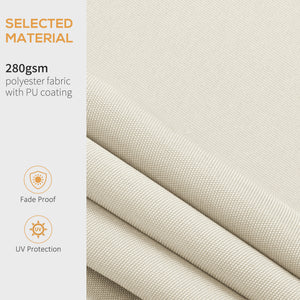11' x 8' Retractable Awning Fabric Replacement Outdoor Sunshade Canopy Awning Cover, UV Protection, Cream White