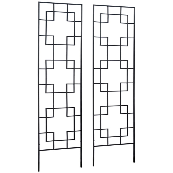 2 Pack Garden Trellis for Climbing Plants, Outdoor Metal Grid Panels for Roses, Vine Flower, Cucumber, Clematis, 72" Tall