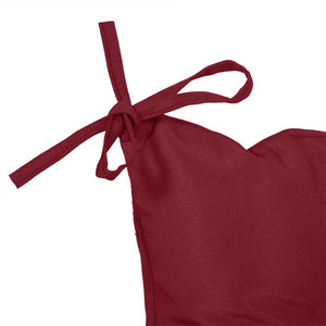 Porch Swing Cushion Garden Bench Cushion with Backrest, Non-Slip 2-Seater Thick Pad, Swing Chair Mat Replacement for Indoor and Outdoor, 39.4" x 38.6", Wine Red