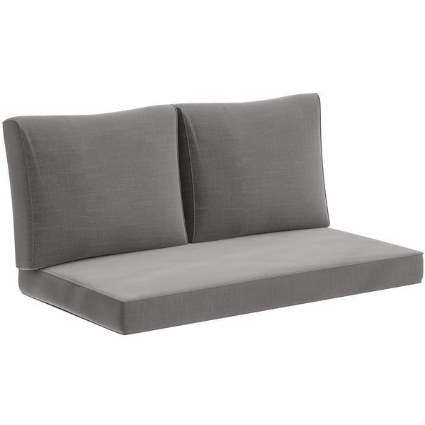 2 Seater Outdoor Seat Cushions with Backrest, Loveseat Double Sofa Outdoor Furniture Cushions, Fade-Resistant Replacement Patio Cushions for Indoor and Outdoor, Light Grey