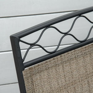 Double Outdoor Glider Chair, 2 Seater Patio Rocking Chairs, Swing Bench with Tempered Glass Table, Breathable Mesh Fabric for Backyard, Garden, Porch, Brown