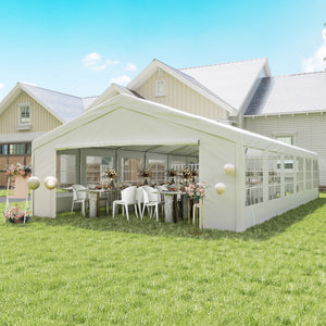 40'x20' Heavy Duty Large Party Tent & Carport with Removable Sidewalls, Windows, Portable Garage Canopy Tent, Sun Shade Shelter for Parties Wedding Outdoor Events, White