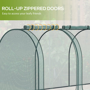 9' x 4' Crop Cage, Plant Protection Tent, with Three Zippered Doors and 4 Ground Stakes, for Garden, Yard, Lawn, Green