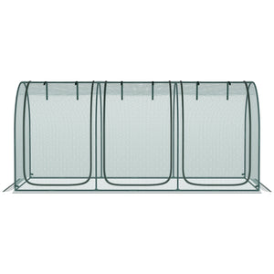 9' x 4' Crop Cage, Plant Protection Tent, with Three Zippered Doors and 4 Ground Stakes, for Garden, Yard, Lawn, Green
