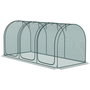 9' x 4' Crop Cage, Plant Protection Tent, with Three Zippered Doors and 4 Ground Stakes, for Garden, Yard, Lawn, Green