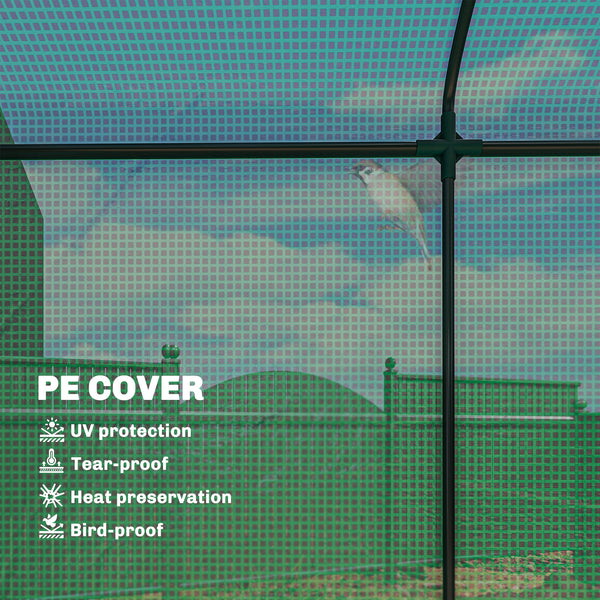 Mini Greenhouse, Portable Greenhouse with Roll-Up Door and 2 Mesh Windows, Small Green House with PE Cover for Garden Patio Lawn, 78.7" x 29.5" x 74", Green