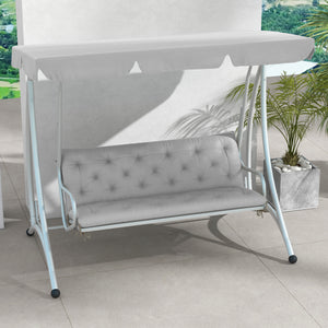 Porch Swing Cushion Garden Bench Cushion with Backrest, Non-Slip 3-Seater Thick Pad, Swing Chair Mat Replacement for Indoor and Outdoor, 59.1" x 38.6", Light Grey