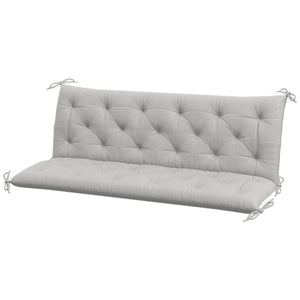 Porch Swing Cushion Garden Bench Cushion with Backrest, Non-Slip 3-Seater Thick Pad, Swing Chair Mat Replacement for Indoor and Outdoor, 59.1" x 38.6", Light Grey