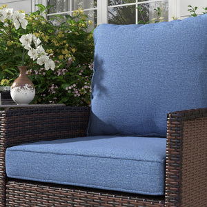 4-Piece Patio Chair Cushions Pillows with Backrest, Seat Replacement Patio Cushions Set for Indoor Outdoor Garden Furniture, Blue