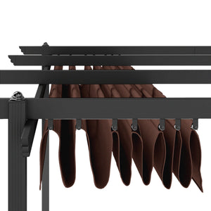 Outsunny 13' x 13' Retractable Pergola Canopy with Stronger Aluminum Frame, Outdoor Pergola Sun Shade Shelter for Garden, Patio, Backyard, Deck, Brown