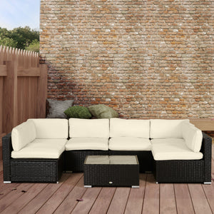 14Pcs Outdoor Cushion Covers, Patio Cushion Covers Replacement for Rattan Sofa Set - No Cushion Included, Cream White