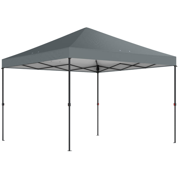 10 x 10 ft Pop Up Canopy Tent with One Push Setup, Easy Setup Outdoor Portable Instant Canopy Shelter with Wheeled Carry Bag, Sandbags, Adjustable Height for Parties, Events, Dark Gray